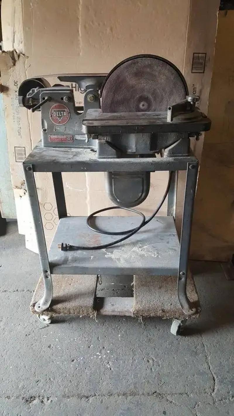 Delta / Rockwell Belt & Disc Sander Grinder With Original Open Stand