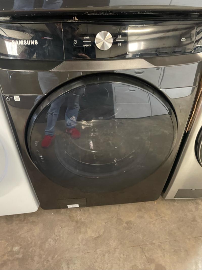Samsung black stainless steel front load washer and dryer for sale in