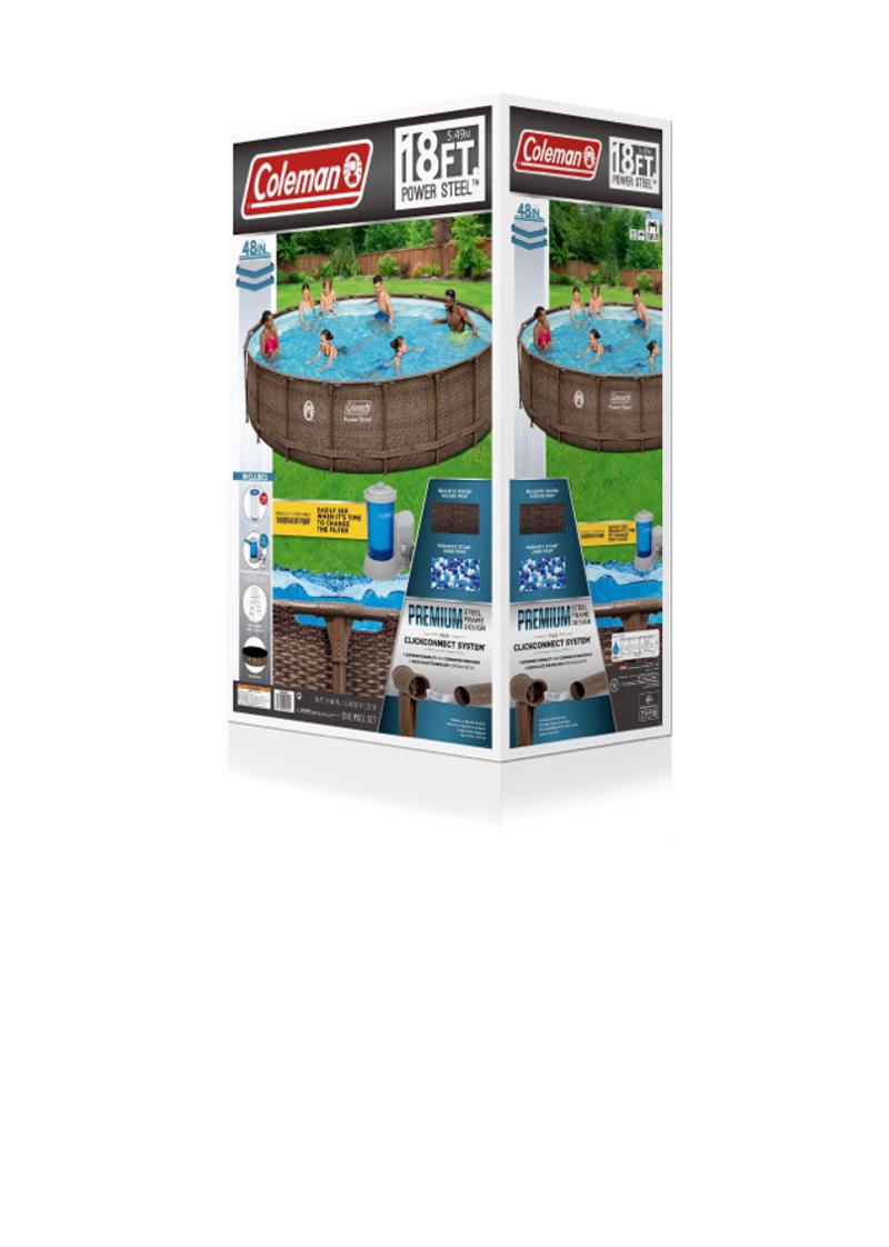 Coleman Power Steel 18’ x 48” Round Above Ground Pool Set for sale in