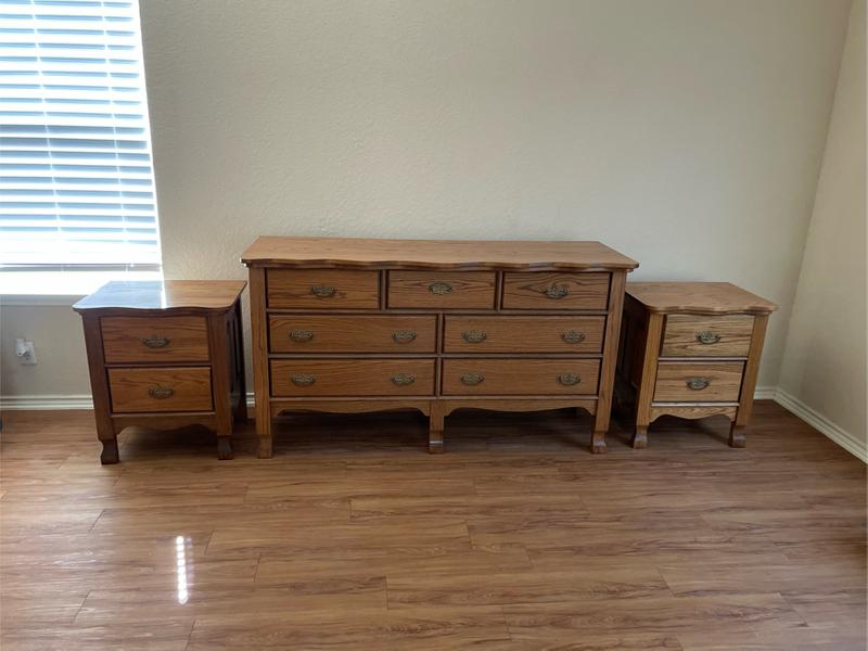 Oak Dresser Nightstand Set for sale in Schertz, TX 5miles Buy and Sell
