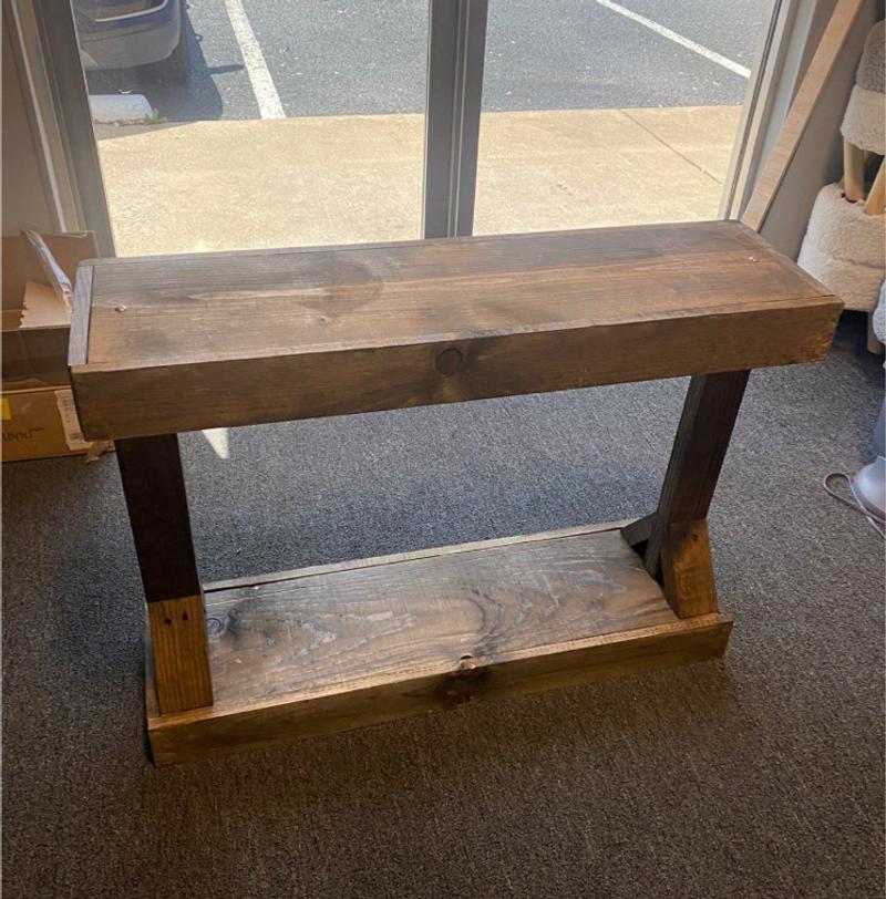 Del Hutson Designs Barb 38 in. Dark Walnut Rectangle Wood Console Table