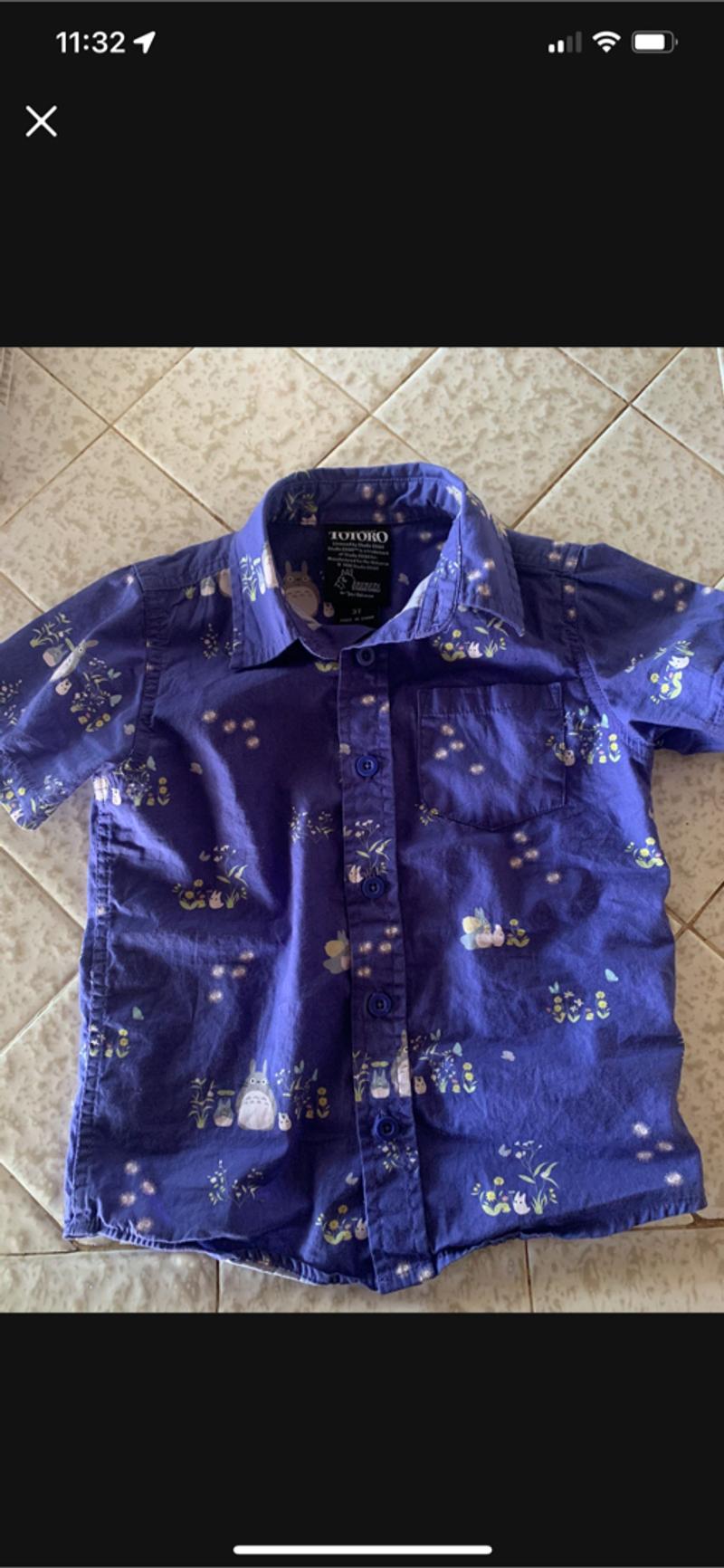 totoro button up shirt