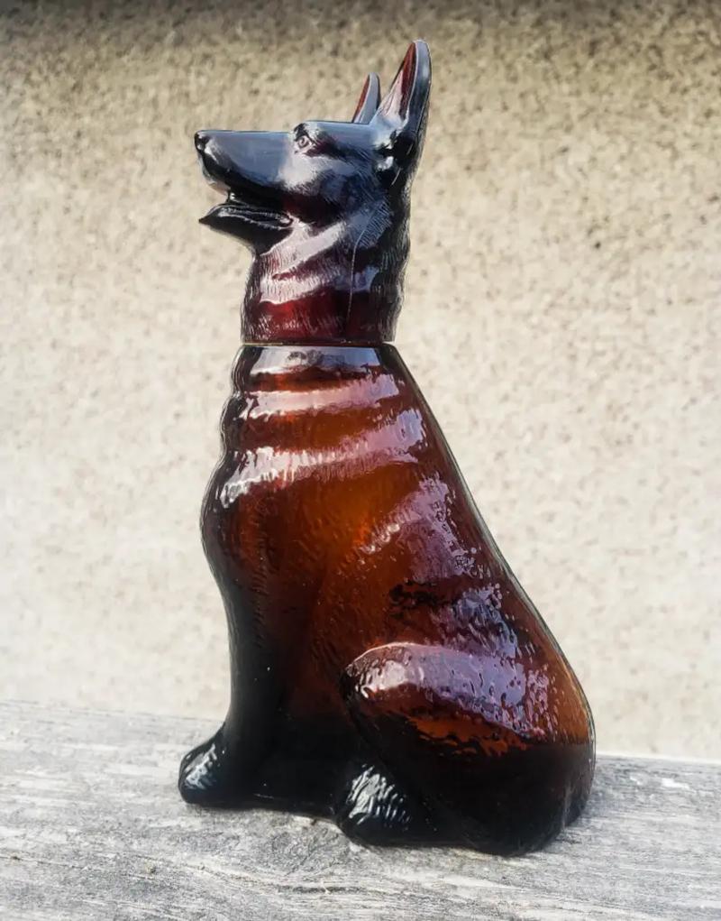Vintage Avon Dog Cologne Bottle Empty. Noble Prince German Shepherd for