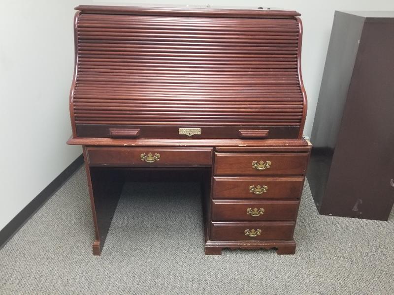 Cherry Roll Top Computer Desk for sale in Houston, TX 5miles Buy and