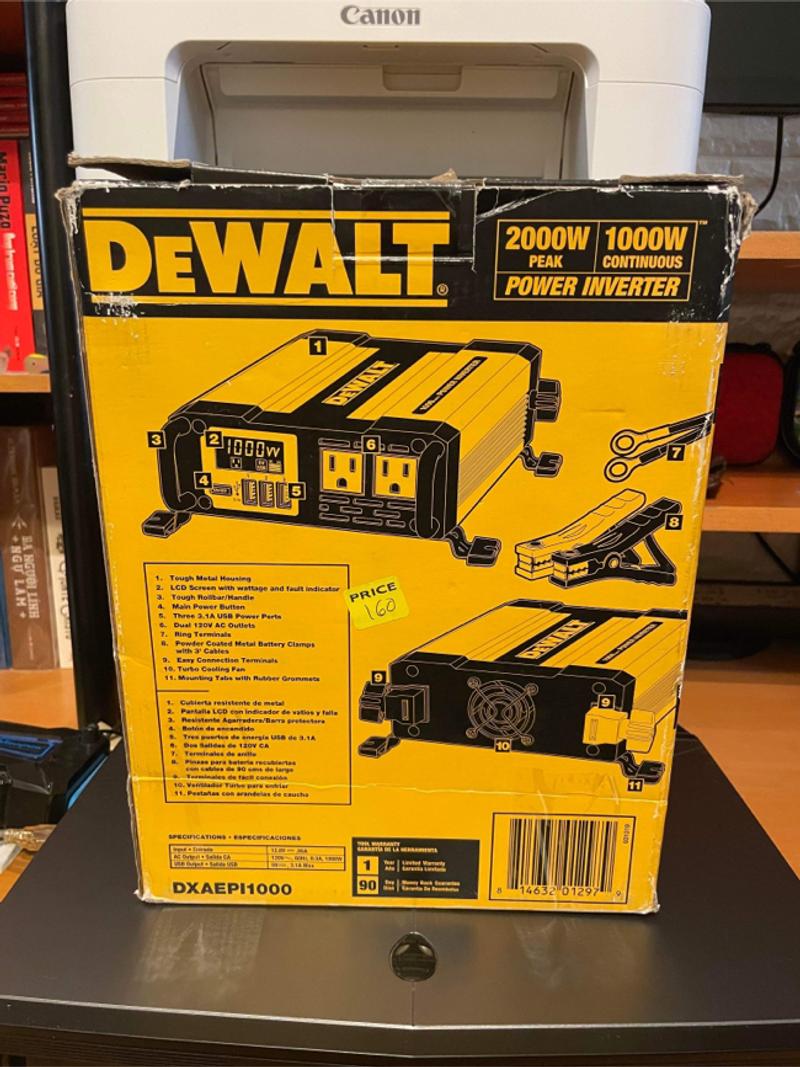 DEWALT 1000Watt Portable Car Power Inverter with Triple USB Ports for