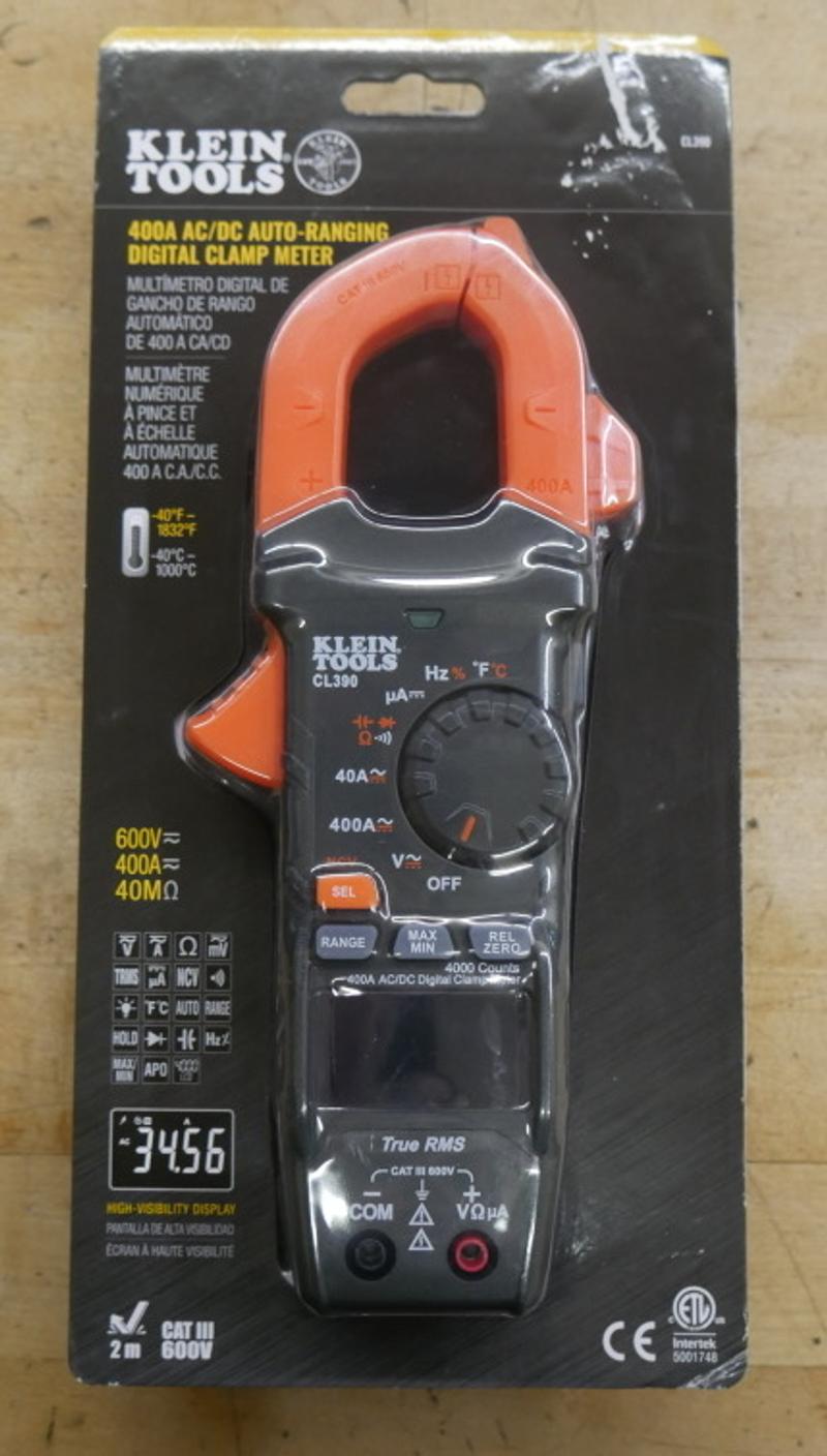 NEW KLEIN CL390 AC/DC DIGITAL CLAMP METER, 400A AUTORANGING for sale