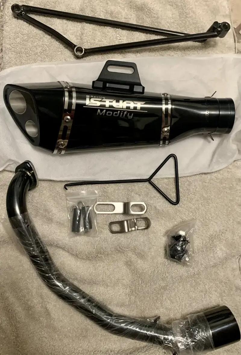 Kaji motors exhaust muffler pipe system for GY6 125cc and 150cc and