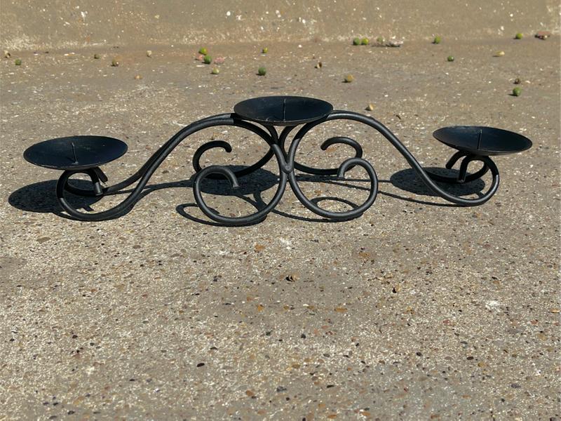 Vintage Black Metal Candelabra Fireplace Insert, Vintage Fireplace