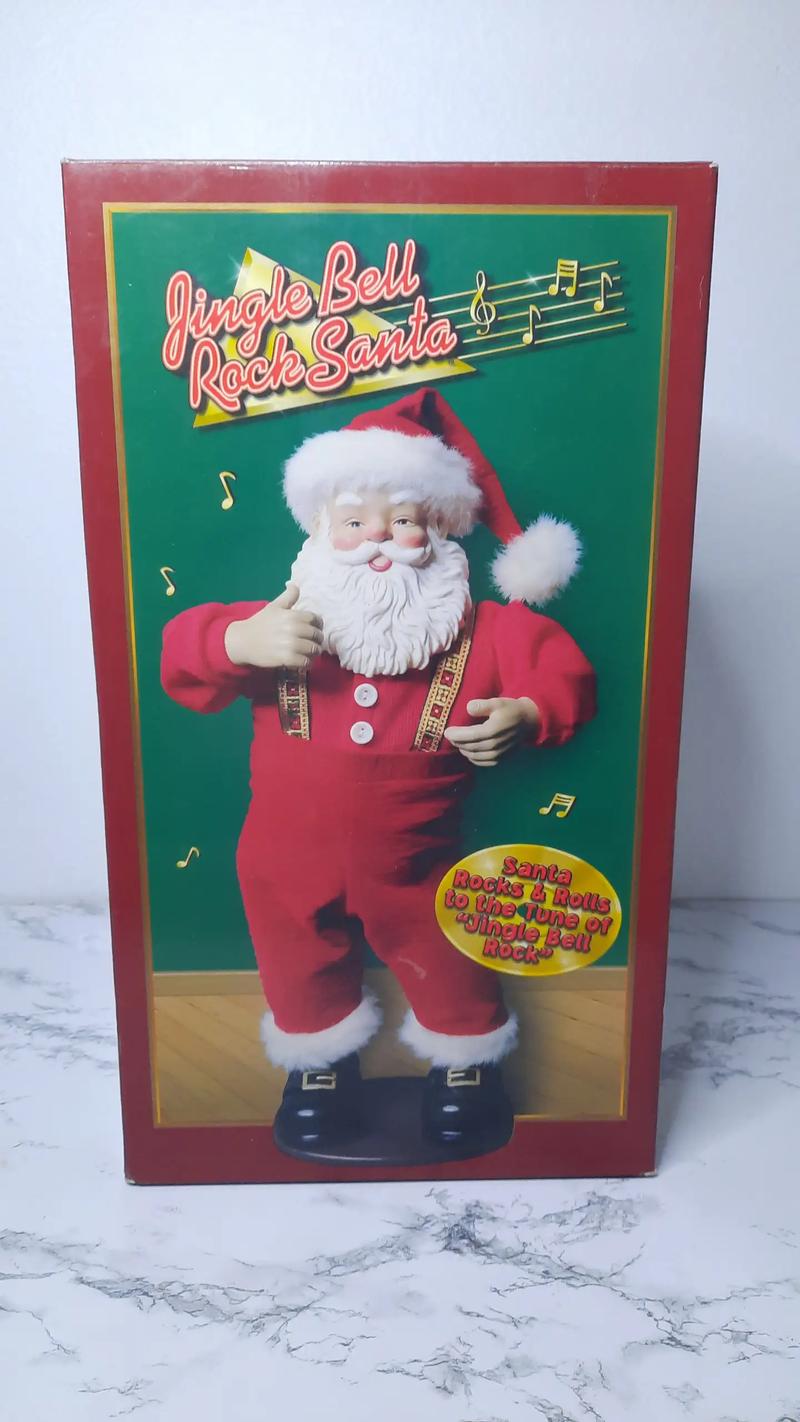 Jingle Bell Rock Santa Animated Dancing Musical 16" Tested & Works 1998