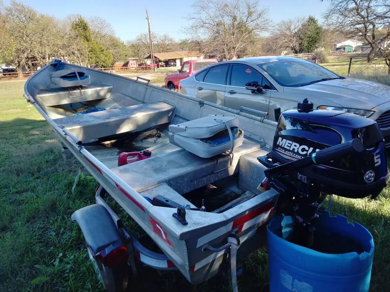 1988 ,14 foot skipper v aluminum boat, motor, trailer for sale in Keene