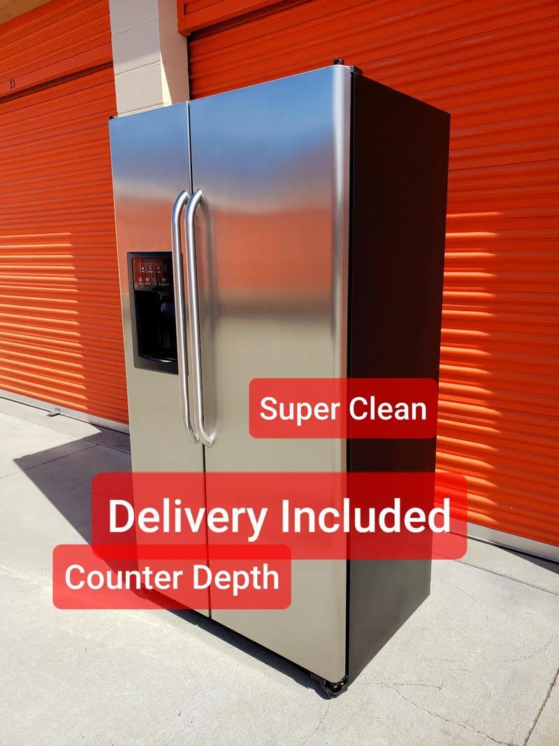 Counter Depth Stainless Steel Side by Side Refrigerator Free Delivery
