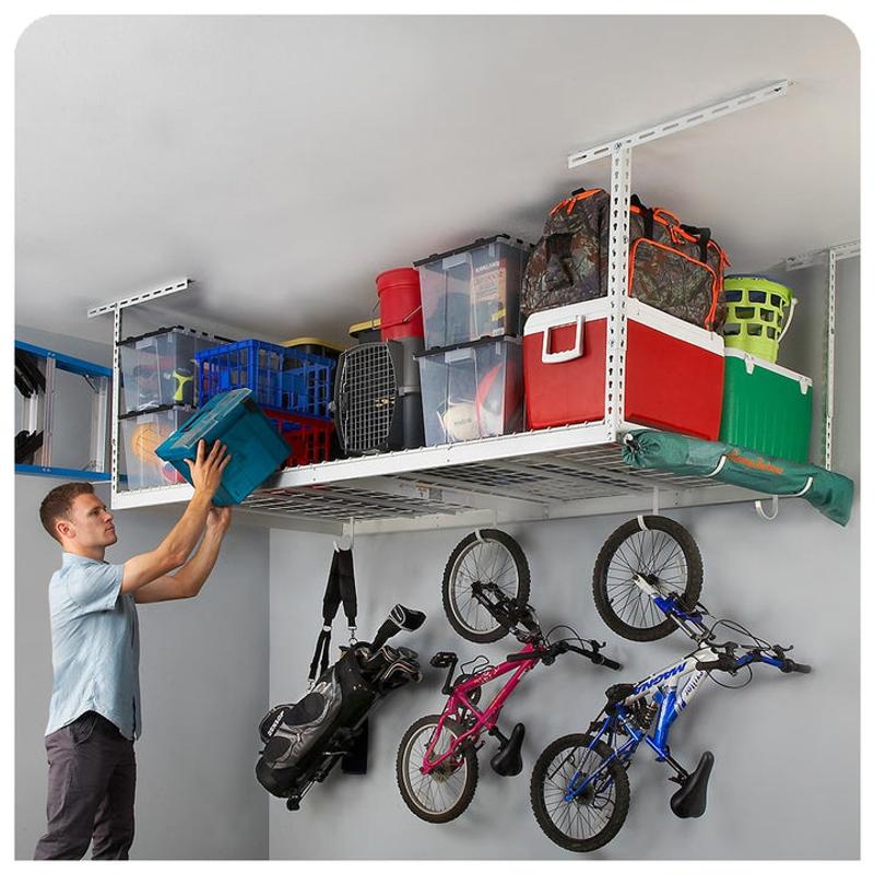 SafeRacks 4 ft. x 8 ft. Overhead Garage Storage Rack and Accessories