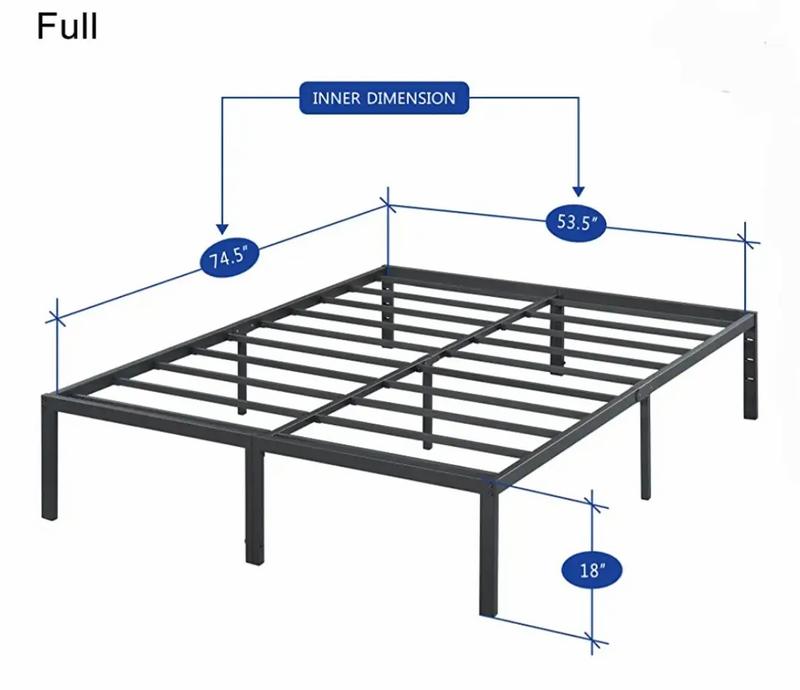 New olee sleep 18 inch tall heavy duty steel slat,Full Size Bed for