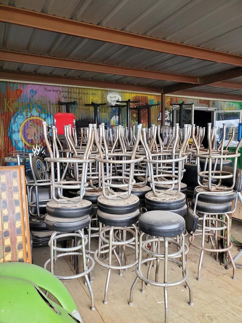 Approx 40 barstools and approx 10 bar height tables. for sale in