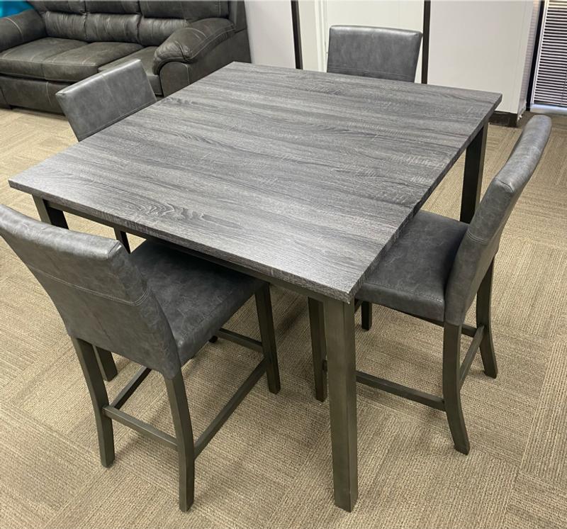 Grey Counter Height Dining Table Set with 4 Dining Chairs On Sale for