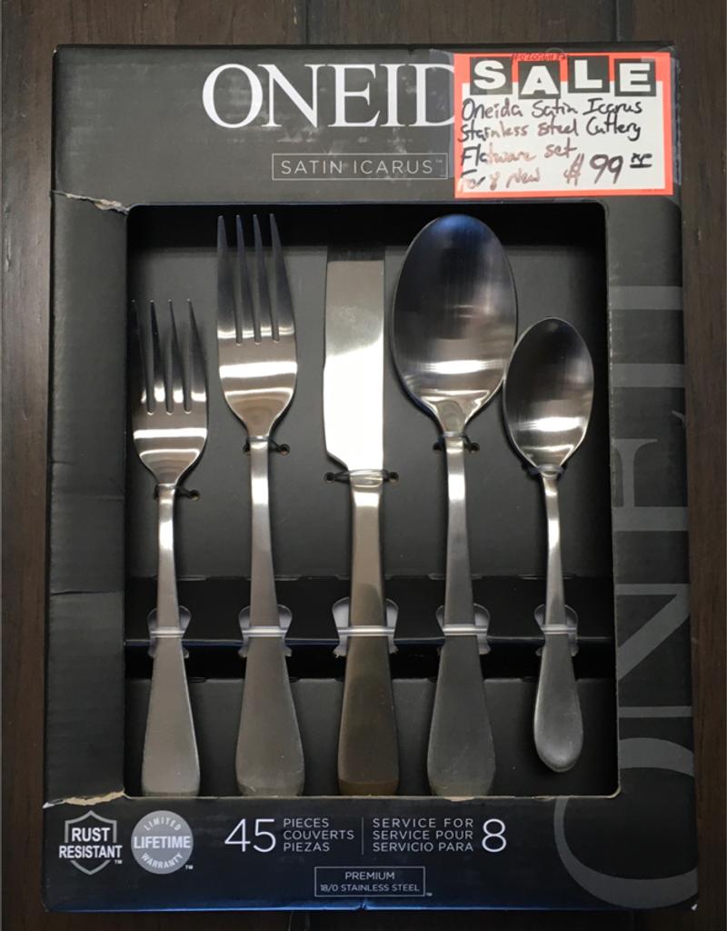 Oneida Satin Icarus Stainless Steel Cutlery Flatware Set For 8 New for