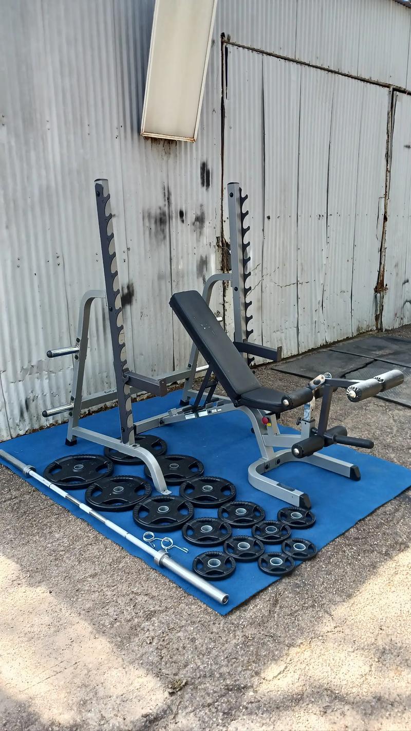 Body solid squat rack olympic weight plates gym gymnasio power