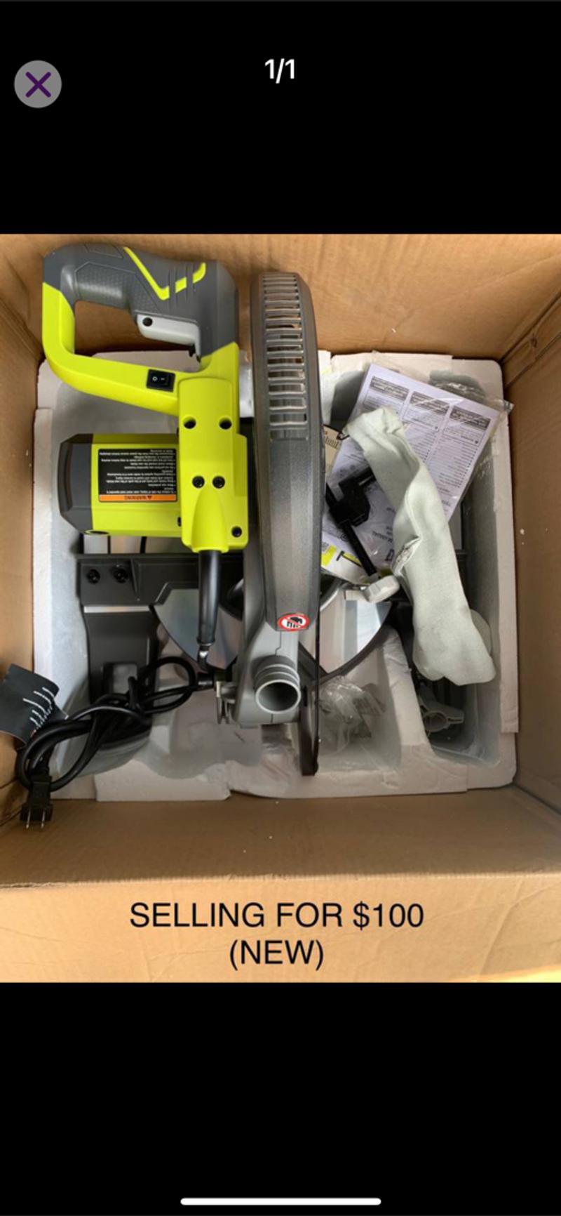 RYOBI 10IN 14 AMP COMPOUND MITER SAW WITH LED CUT LINE INDICATOR for