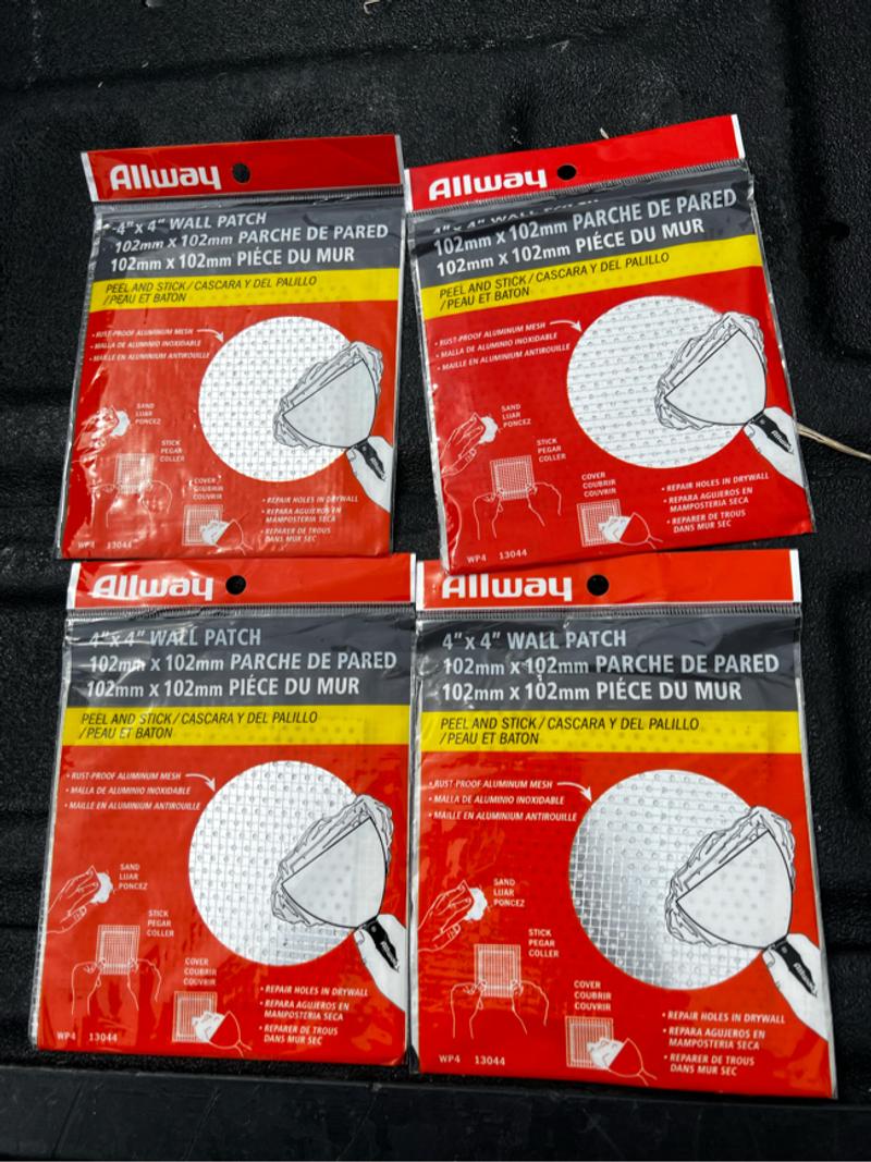 Allway 4 in. L x 4 in. W Fiberglass White Self Adhesive Drywall Mesh 4 patches for sale in