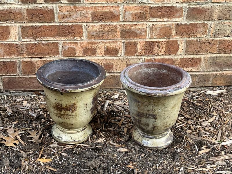 Garden Ceramic Pots glazed Terracotta pottery plant outdoors set of 2