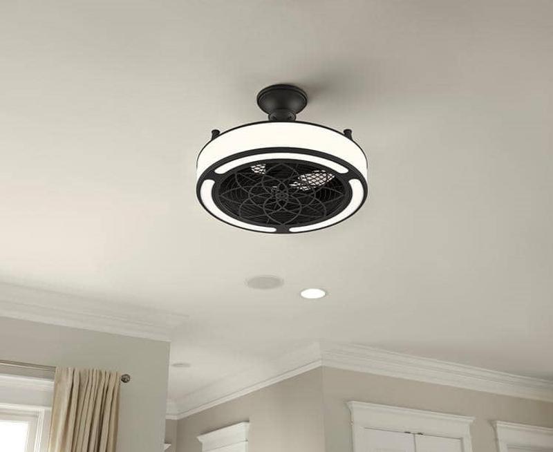 Windara 22 in. LED Indoor/Covered Outdoor Black Ceiling Fan with Light