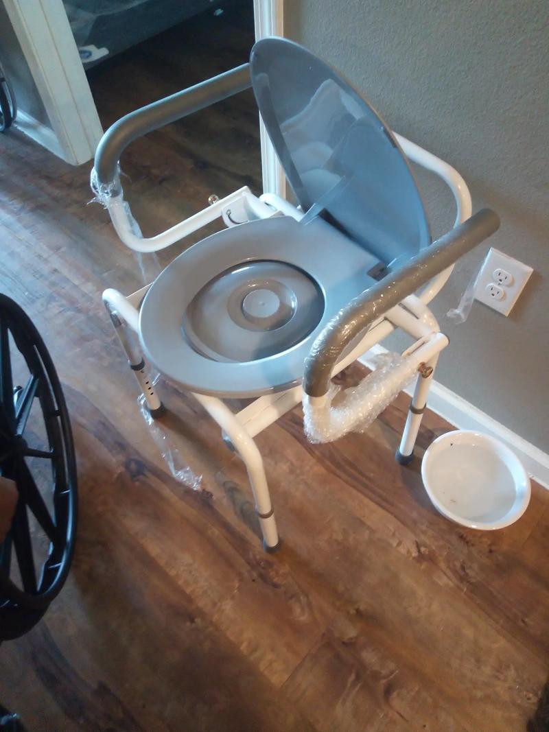 Brand new potty chair, Old wheelchair, Gently used Walker with seat for