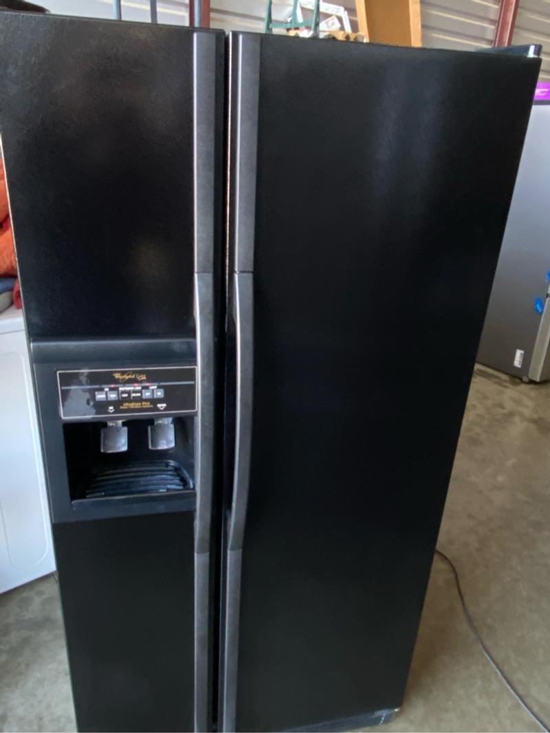 Black color whirlpool refrigerator side by side 22 cu.ft for sale in