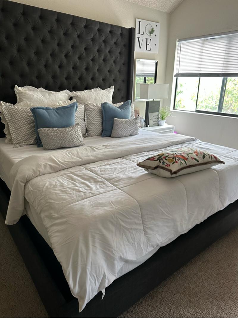 Kaster Upholstered Bed with spring and mattress sets for sale in