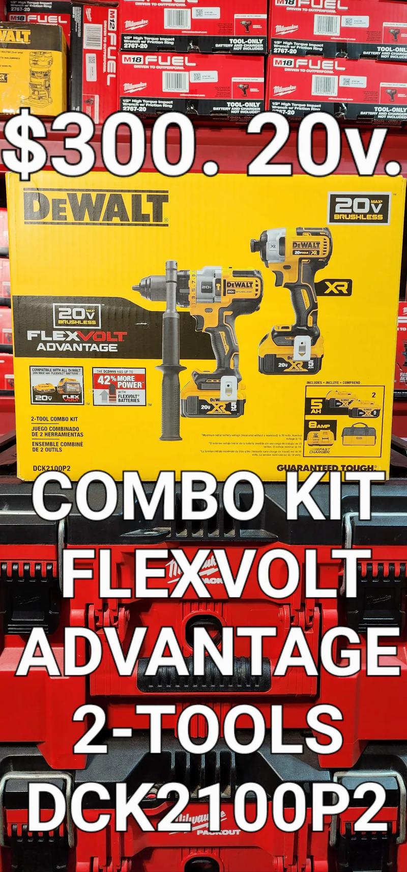 Dewalt Combo Kit Flexvolt Advantage 20v MAX for sale in Fontana, CA