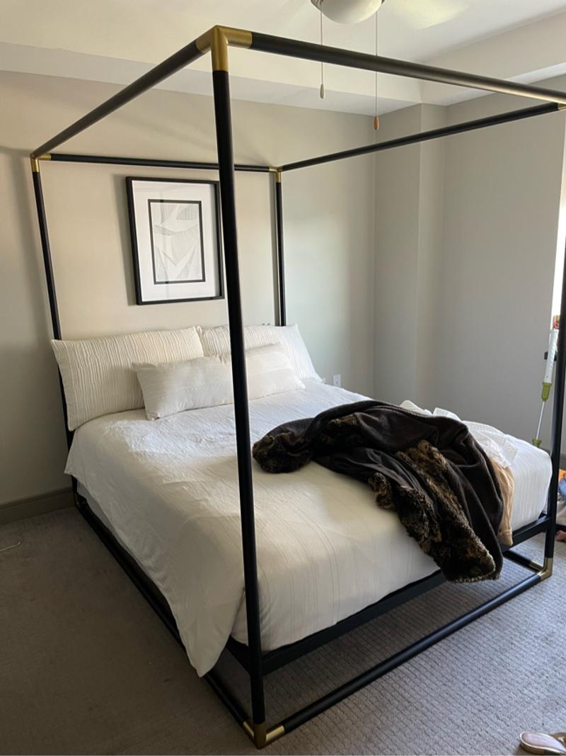 CB2 FRAME BLACK IRON QUEEN CANOPY BED for sale in Dallas, TX 5miles